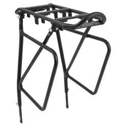 Porte Bagage Velo Arriere à Tringles Ibera Alu Noir 26" à 29" Fixation Garde Boue Compatible Systeme Mik + Pakrak + G-2 (Compatible Disque, Hauteur Ajustable) -Poids Maxi 25Kgs-