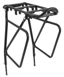Porte Bagage Velo Arriere à Tringles Ibera Alu Noir 26" à 29" Fixation Garde Boue Compatible Systeme Mik + Pakrak + G-2 (Compatible Disque, Hauteur Ajustable) -Poids Maxi 25Kgs-