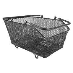 Panier Arriere Acier Nid Abeille City Noir Avec Fixation Clip Adaptable Sur Tout Porte Bagage 27L(41 x 31 x 21 Cm) -Inclus Platine Porte-Bagage-