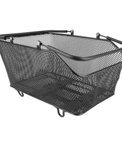 Panier Arriere Acier Nid Abeille City Noir Avec Fixation Clip Adaptable Sur Tout Porte Bagage 27L(41 x 31 x 21 Cm) -Inclus Platine Porte-Bagage-