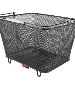 Panier Arriere Acier Nid Abeille City Noir Avec Fixation Clip Adaptable Sur Tout Porte Bagage 32L(41 X 31 X 21 Cm) -Inclus Platine Porte-Bagage-