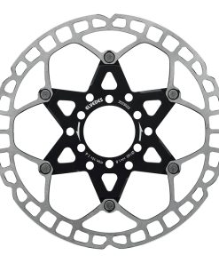 Disque de Frein Route 6 Trous Elvedes 160 Mm Acier Argent - Alu Noir (Ultra-Leger 105 G) -Epaisseur 1.8 Mm-