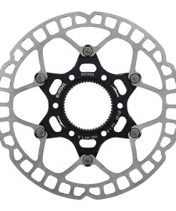 Disque de Frein Route - Vtt Centerlock Elvedes 140 Mm Acier Argent - Alu Noir (Ultra-Leger 99 G) -Epaisseur 1.8 Mm-