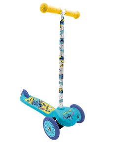 Trottinette Enfant Disney 3 Roues Stitch Bleu Pliable et Reglable Avec Frein Roue Arriere