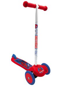 Trottinette Enfant Disney 3 Roues Spiderman Rouge Pliable et Reglable Avec Frein Roue Arriere