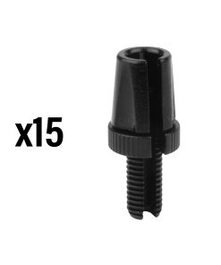 Vis Creuse Tendeur de Cable Velo M 7 L10 Mm Fendue Alu Noir (Sachet de 15 Pieces) -Elvedes-