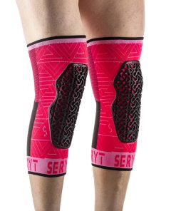 Protection Genouilleres VTT Seryt Cosmic Antibacterien, Antiderapante, Sans Couture Rose L-XL (Vendu A La Paire) 300 G -Ce En 1621.1 Niveau 1-