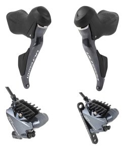 Frein à Disque Route Hydraulique Shimano Ultegra Kit Avant+ Arriere 11V. R8070 Di2 Double Noir (Levier-Manette Avec Etrier Br-R8070+Durite Assemble 1700Mm-1000Mm) (Montage Atelier)
