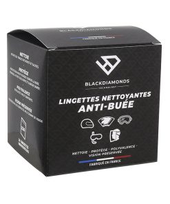Lingettes Anti-Buee Nettoyantes Blackdiamonds Pour Ecran-Visiere de Casque, Masque de Cross (Boite de 10 Lingettes Individuelles)