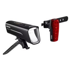 Eclairage Velo Usb Kit Osram Race 80 Lux Noir Fonction Eclairage Automatique- Feu Stop (Autonomie Mode 100% 4H) (Avant+Arriere) -Homologation Stvzo
