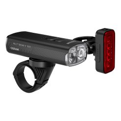 Eclairage Velo Usb Kit Osram Led Route Multi Beam x 1000 Lumens Noir Fonction Eclairage Automatique-Mode Flash- Feu Stop-Plein Phare (Autonomie 4H-18H) (Avant+Arriere)