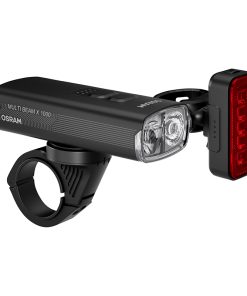 Eclairage Velo Usb Kit Osram Led Route Multi Beam x 1000 Lumens Noir Fonction Eclairage Automatique-Mode Flash- Feu Stop-Plein Phare (Autonomie 4H-18H) (Avant+Arriere)