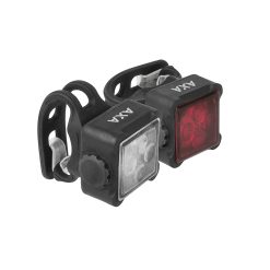 Eclairage Velo Usb Kit Axa Nite Line 44-R Noir (Avant+Arriere) - Visible à 600M