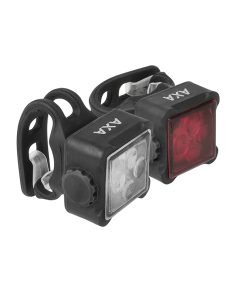 Eclairage Velo Usb Kit Axa Nite Line 44-R Noir (Avant+Arriere) - Visible à 600M