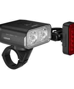 Eclairage Velo Usb Kit Osram Led Vtt Explorer 1000 Lumens Noir Fonction Eclairage Automatique-Mode Flash- Feu Stop (Autonomie 4H-18H) (Avant+Arriere)