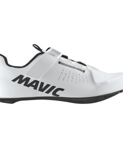 Chaussure Route Mavic Aksium Strap Blanc 39 1-3 Serrage Velcro Fixation 3 Points Compatible Look-Shimano (Paire)