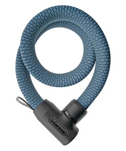 Antivol Velo Chaine à Cle Abus Yarnit 4004K Diam 24 Mm Longueur 110 Cm Avec Serrure Integree Bleu -Niveau Securite 7-