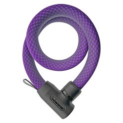Antivol Velo Chaine à Cle Abus Yarnit 4004K Diam 24 Mm Longueur 110 Cm Avec Serrure Integree Violet -Niveau Securite 7-