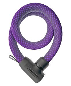 Antivol Velo Chaine à Cle Abus Yarnit 4004K Diam 24 Mm Longueur 110 Cm Avec Serrure Integree Violet -Niveau Securite 7-