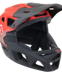 Casque Velo Type Descente Integral Integra Sport 360 Rouge-Noir Taille M (55-58Cm) (Vendu En Boite) - Homologue Ce En-1078