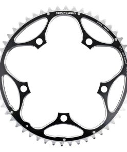 Plateau Route 5Bra D.130 Stronglight 52Dts Exterieur Alu Noir-Argent 9-10V.