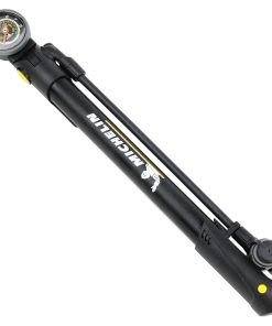 Pompe à Pied Mini Vtt Michelin Air Tech Pro Avec Manometre Pied Pliable Alu-Resine 8 Bars Vp-Vs-Dunlop Poignee En T