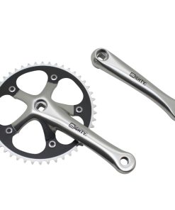 Pedalier Route Fixie 3.30 Alu Argent 165mm Plateau 46D. (Fixie - Singlespeed) Diam. 130mm