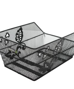 Panier Arriere Acier Nid Abeille Basil Cento Flower Noir (47 X 31 X 21 Cm)