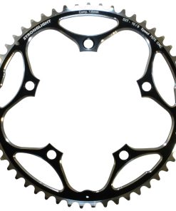 Plateau Route 5 Branches D.130 Stronglight 53 Dents Exterieur Noir Alu 7075 Type Shimano 11-10V.