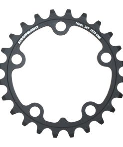 Plateau Route 5 Branches D.74 Stronglight 24 Dents Triple Noir Alu 7075 9-10V.