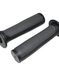 Poignee BMX Noir-Gris Bi-Matiere L125mm Avec Collerette (Paire)