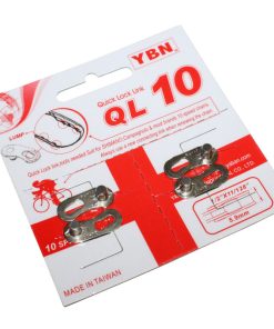 Connecteur de Chaine Velo 10V. Ybn Argent (Attache Rapide) Compatible Shimano - Campagnolo (Blister de 2 Pieces)