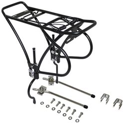 Porte Bagage Velo Arriere A Tringles Gravity Disque Alu Noir Reglable 26" A 29" Pour Frein A Disque