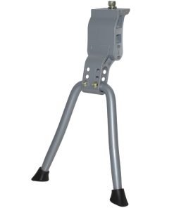 Bequille Velo Double Centrale Gravity 24-28" Renforce Reglable Alu Argent