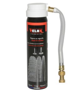 Bombe Anti-Crevaison Velox Chambre - Boyau - Pneu Tubeless Presta-Schrader (75Ml)