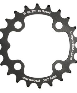 Plateau VTT 4 Branches D.64 Pour SRAM Xo+Shimano (Sauf Xt-Xtr) Stronglight Double 22 Dents Interieur Noir Non Filete 10V. - Epaisseur 3.5mm