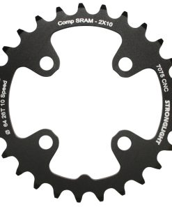 Plateau VTT 4 Branches D.64 Pour SRAM Xo+Shimano (Sauf Xt-Xtr) Stronglight Double 26 Dents Interieur Noir Non Filete 10V. - Epaisseur 3.5mm