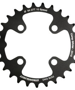 Plateau VTT 4 Branches D.64 Pour SRAM Xo+Shimano (Sauf Xt-Xtr) Stronglight Double 27 Dents Interieur Noir Non Filete 10V. - Epaisseur 3.5mm