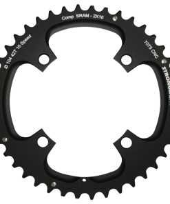 Plateau VTT 4 Branches D.104 Pour SRAM Xo Filete 10V. Stronglight Double 42 Dents Exterieur Noir - Epaisseur 5mm Filete 10V.