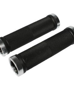 Poignee City-VTT Newton Grip Diamants Noir Double Collier Chc Argent L130mm (Paire)
