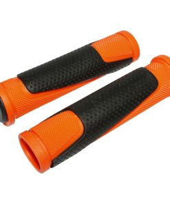 Poignee VTT Newton Bi-Matiere Orange-Noir L130mm (Paire)