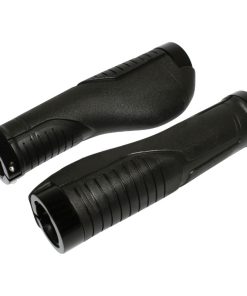 Poignee City-VTT Newton Ergonomique Bi-Matiere Noir Double Collier Chc L140mm (Paire)