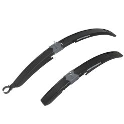 Garde Boue City-VTC Rapide 28" Polisport Mississipi Noir Av+Ar Pour V-Brake-Disque (Paire)