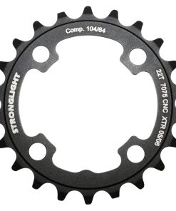 Plateau VTT 4 Branches D.64 Stronglight 22 Dents Interieur Triple Noir Alu 7075 Compatible Xtr M960 - Epaisseur 4mm