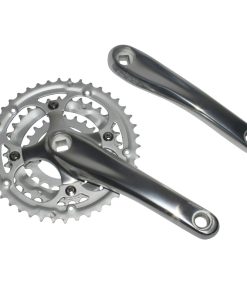 Pedalier VTT Gravity 9-8V. Alu Argent 170mm 42-32-22 (Boitier 113mm) Plateaux Demontables