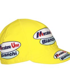 Casquette Velo Equipe Vintage Mercatone Jaune