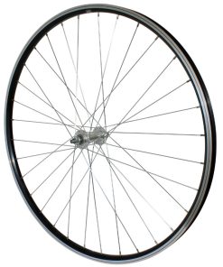 Roue VTC Patin 700 X 35 - 28" Gravity Avant Alu Noir Double Paroi Moyeu Alu Axe Plein