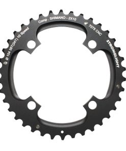 Plateau VTT 4 Branches D.104 Pour Shimano Stronglight Double 38 Dents Exterieur Noir 2X10V. (Sauf Xt-Xtr) Non Filete 10V. - Epaisseur 5mm
