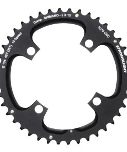 Plateau VTT 4 Branches D.104 Pour Shimano Stronglight Double 42 Dents Exterieur Noir 2X10V. (Sauf Xt-Xtr) Non Filete 10V. - Epaisseur 5mm
