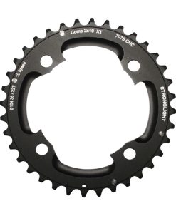 Plateau VTT 4 Branches D.104 Pour Shimano Xt M785 Stronglight Double 36 Dents Exterieur Noir (Pour Interieur 22 Dents) Non Filete - Epaisseur 5mm 10V.